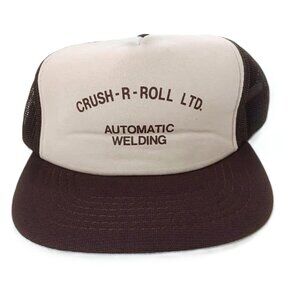 Vintage 80s Trucker Hat Crush R Roll Welding Mesh Snapback Cap Yupoong